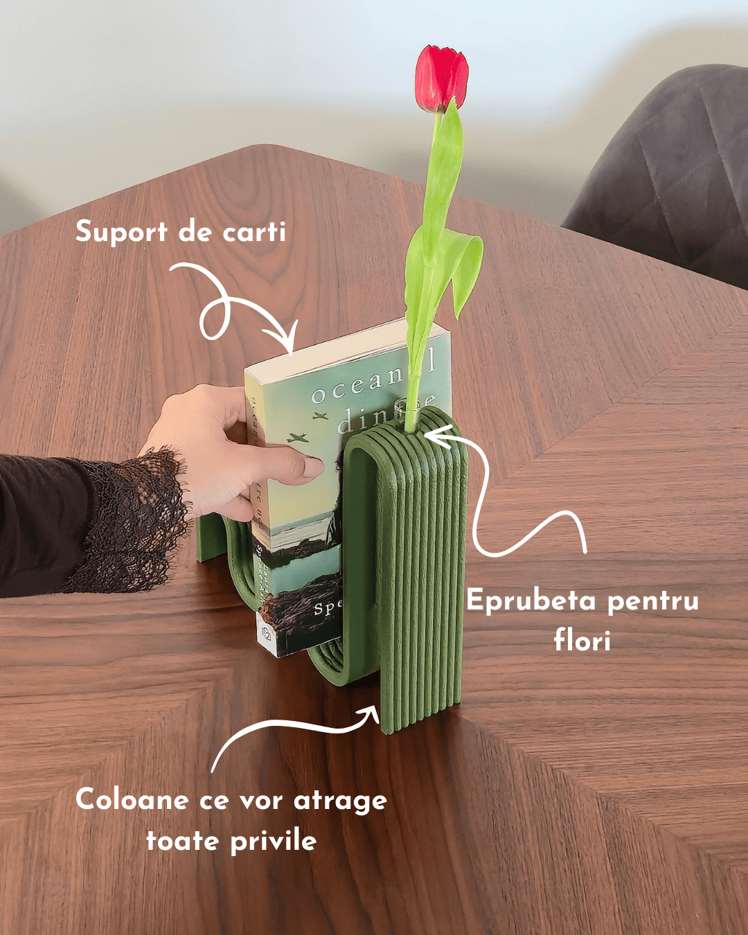 Callis - Vază cu eprubetă & Suport de cărți | Design Printat 3D